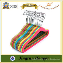 Mutil-color adaptable pluma de plástico flocado percha para los niños